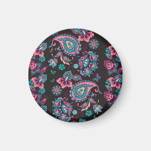 Imán Rayo Paisley: negro decorativo sin foco