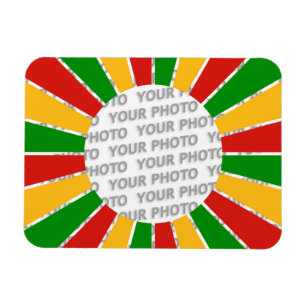 Imán RAYOS DEL BOTÓN DE LA BANDERA RASTAFARI + su signo