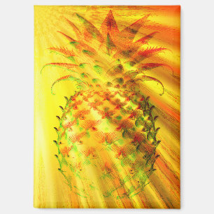 Imán Rayos Dorados Atravesando Una Piña Grande