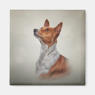 Imán Raza de perro dibujante Basenji