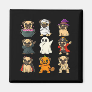 Imán Raza de Pug divertida Mascota Calabazas de Hallowe