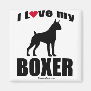 IMÁN "RAZA DEL PERRO" - BOXEADOR - "AMO A MI BOXEADOR "