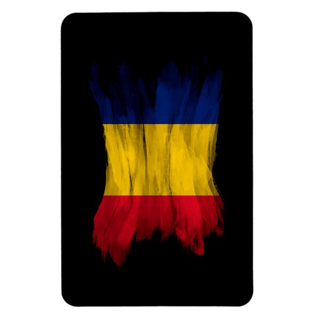 Imán Razo del pincel de la bandera de Rumania, bandera  (Vertical)