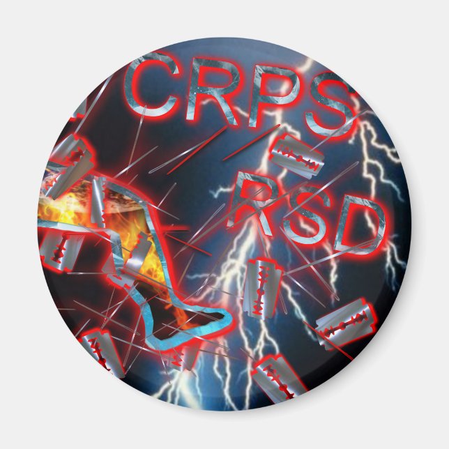 Imán Razor azul Lightning CRPS Blades & Needles Magnet (Frente)