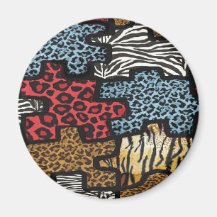 Imán RB Rockabilly Leopard Puzzle Zebra Impresión de re