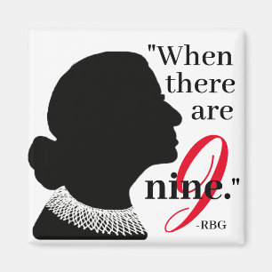 Imán RBG Silhouette When There Are Nine Quote Magnet