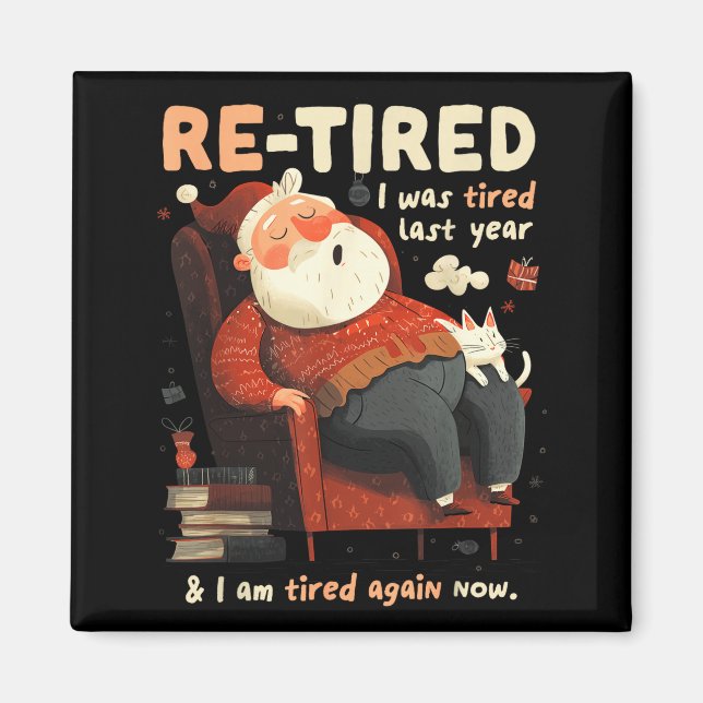 Imán Re-tired Santa Definition Funny  (Frente)