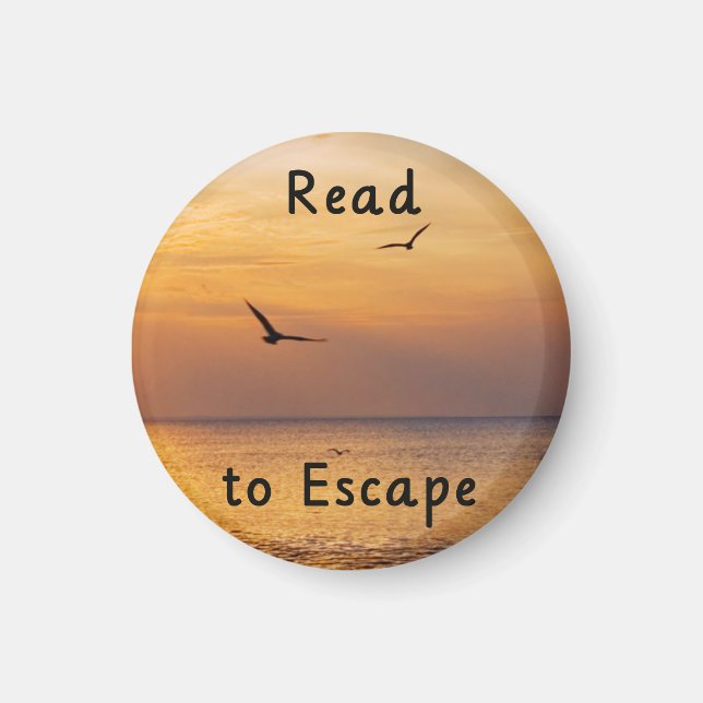 Imán Read to Escape Magnet | Book Lover Reading Quote (Frente)