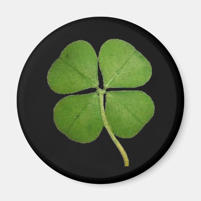 Imán Real 4 Leaf Clover Shamrock Black (Frente)