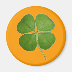 Imán Real 4 Leaf Clover Shamrock Naranja