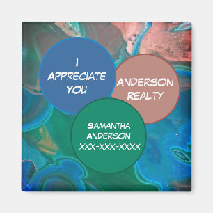 Imán Realtor Gracias Blue Gemstone Realty Business Prom