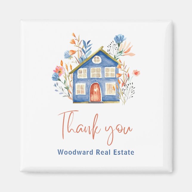 Imán Realtor Gracias Comercialización Marca Lealtad Cut (Frente)