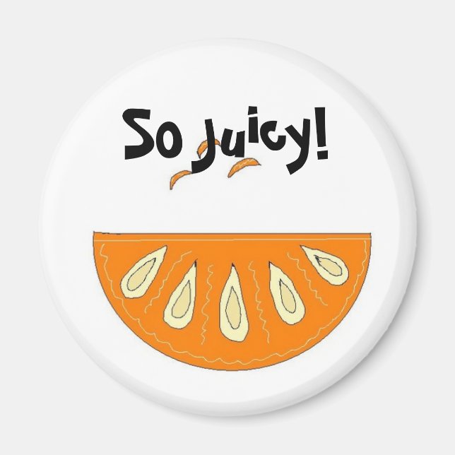 Imán Rebanada de naranja jugosa (Frente)