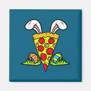 Imán rebanada de pizza de Pascua orejas de conejo diver