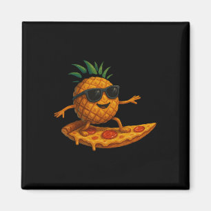 Imán Rebanada de pizza de surf de piña divertido verano