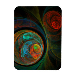 Imán Reborn Blue Abstract Art Premium Magnet
