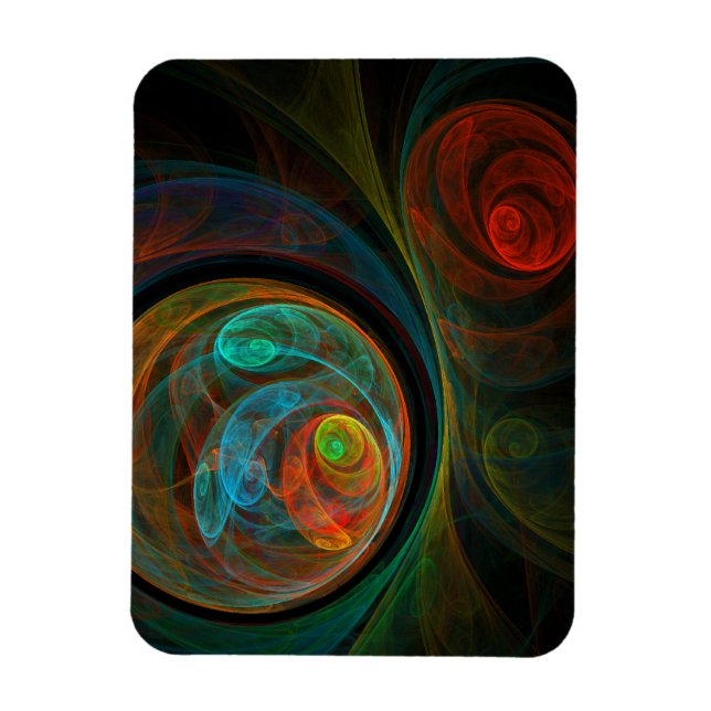 Imán Reborn Blue Abstract Art Premium Magnet (Vertical)