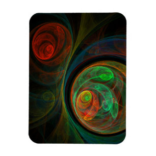 Imán Reborn Green Abstract Art Premium Magnet