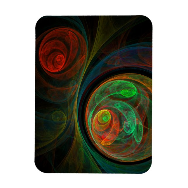 Imán Reborn Green Abstract Art Premium Magnet (Vertical)