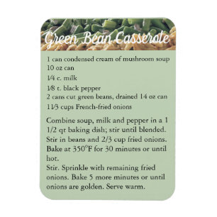 Imán Receta "Bean Casserole" Recipe Fridge Magnet