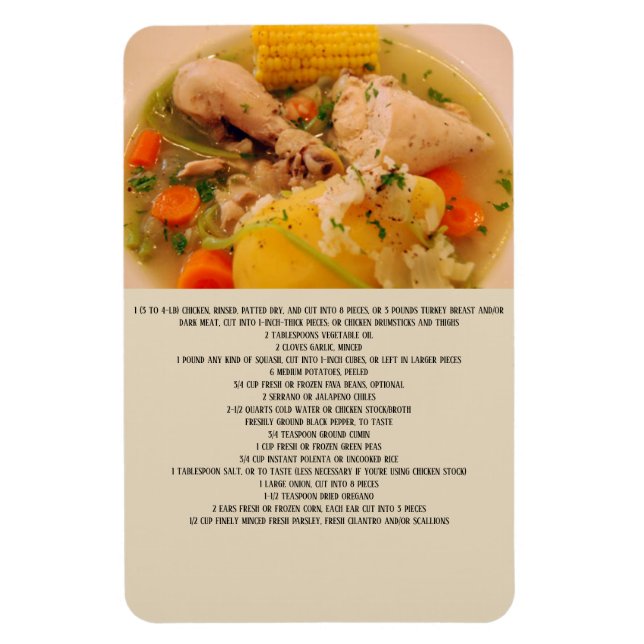 Imán Receta chilena de Cazuela de Ave (Vertical)