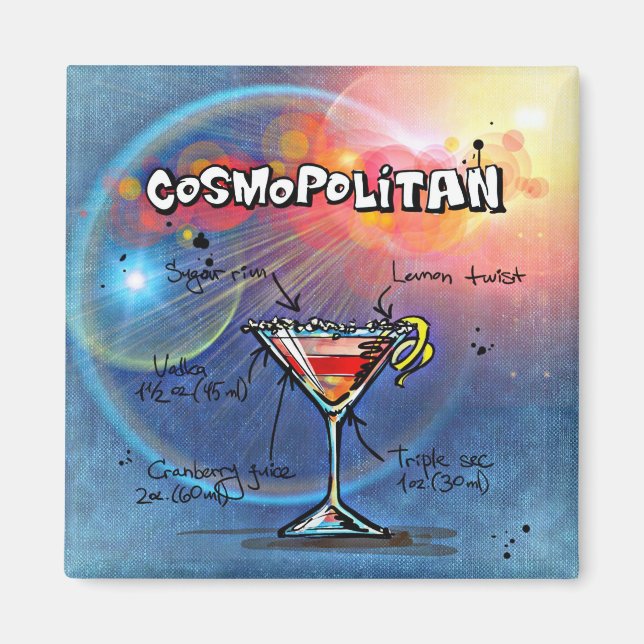Imán Receta Cosmopolita Bar Blue (Frente)