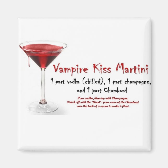 Imán Receta de bebida Martini Kiss Vampis (Frente)