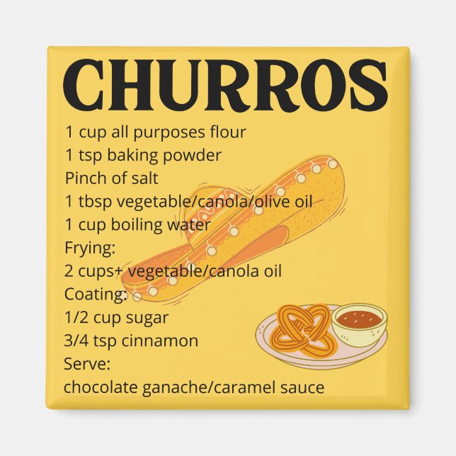 Imán Receta de Churros (Frente)