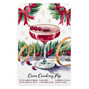 Imán Receta de cóctel de la Flip Holiday Cranberry Coco