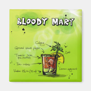 Imán Receta del bloody mary - regalo del cóctel