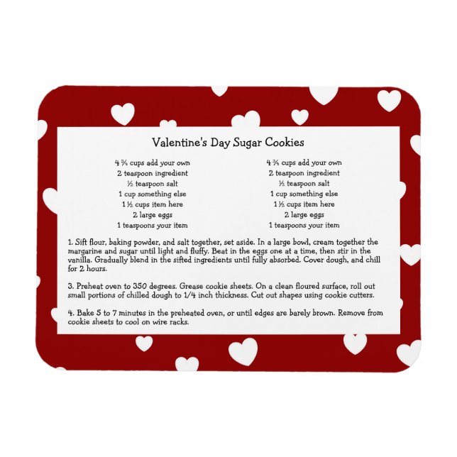 Imán Receta familiar Keepsake Día de San Valentín Magne (Horizontal)