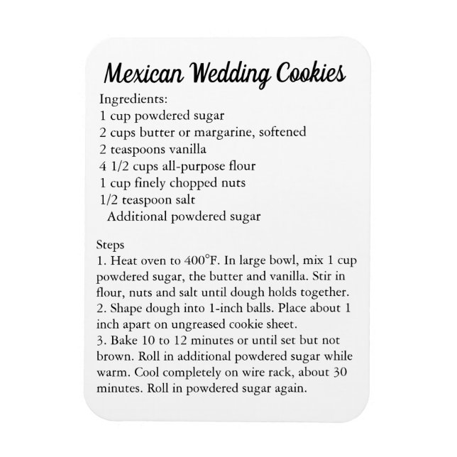 Imán Receta mexicana de cocina Boda gracias regalo (Vertical)