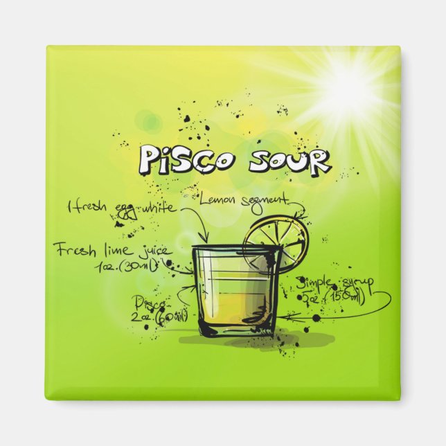 Imán Receta para tomar cóctel (Frente)