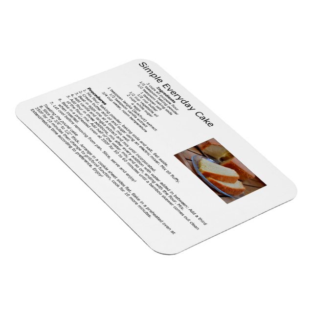 Imán Receta sencilla de pastel diario (Lado Derecho)