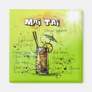 Imán Receta tropical de cóctel