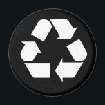 Imán Reciclaje<br><div class="desc">Símbolos básicos de reciclaje en blanco y negro.</div>