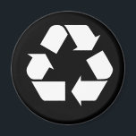 Imán Reciclaje<br><div class="desc">Símbolos básicos de reciclaje en blanco y negro.</div>