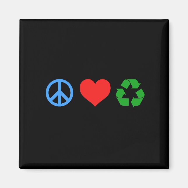 Imán Reciclaje de amor por la paz (Frente)
