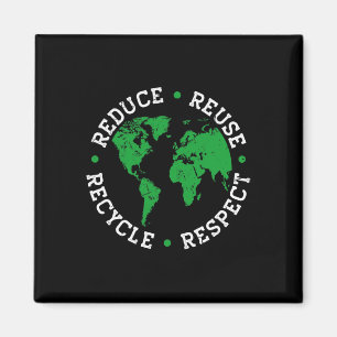 Imán Reciclaje del Día de la Tierra Reducir el Respeto
