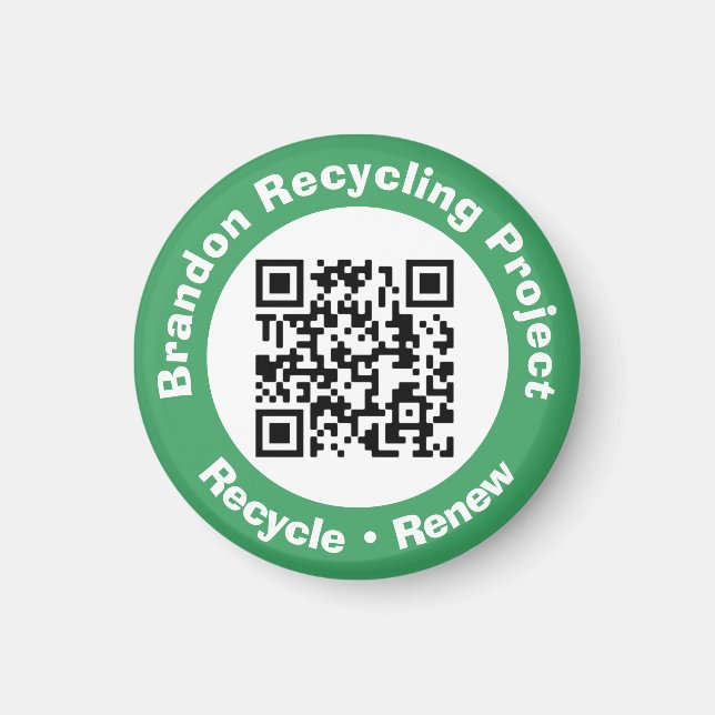Imán Reciclando el proyecto de reciclaje de código QR R (Frente)