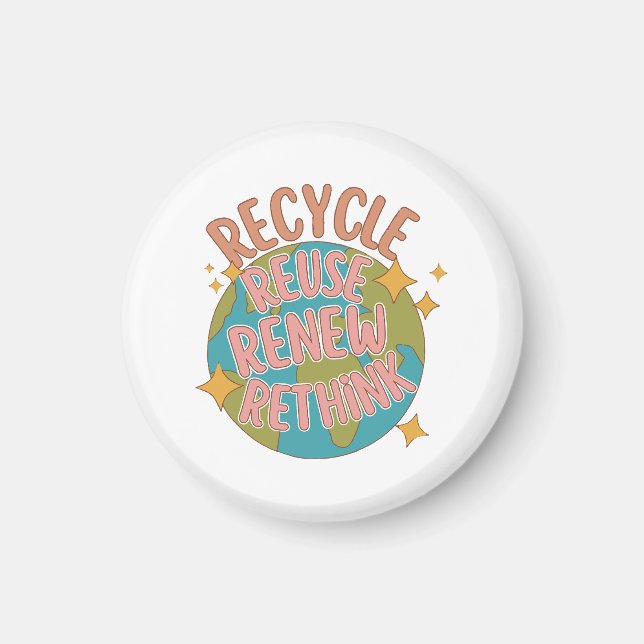 Imán Reciclar reutilizar Renovar repensar (Frente)