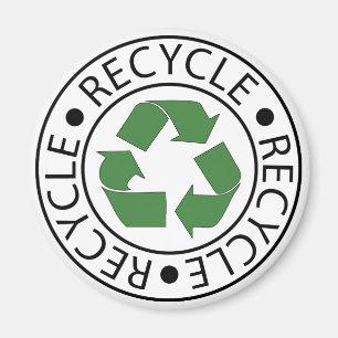 Imán Recicle el logotipo de centro verde