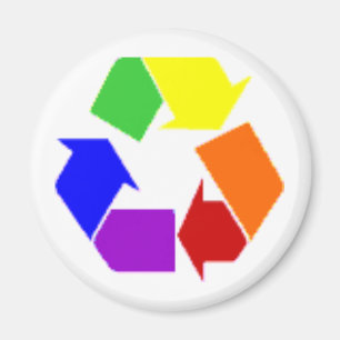 Imán recicle el símbolo del arco iris