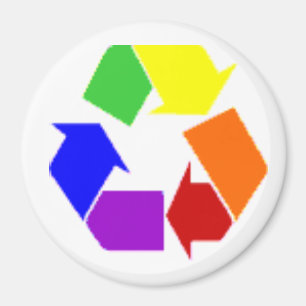 Imán recicle el símbolo del arco iris