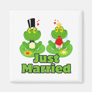 Imán recién casada novia y ranas de rana