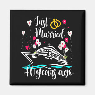 Imán Recién casados hace 40 años Crucero de aniversario