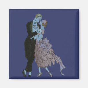 Imán Recién casados Vintage Art Déco, baile de bodas de