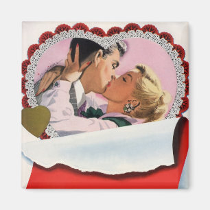 Imán Recién casados vintage del día de San Valentín Amo