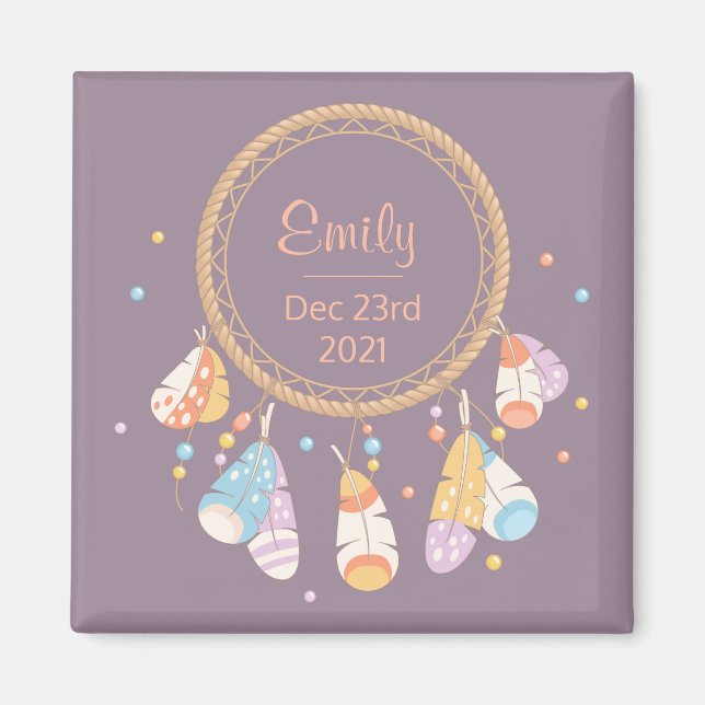 Imán Recién nacido de Dreamcatcher del Boho Tribal Keep (Frente)