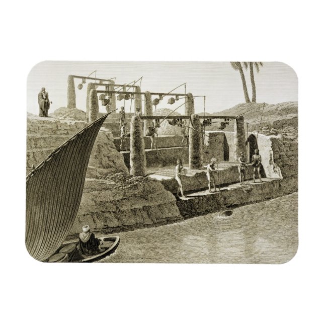 Imán Recolección de agua del Nilo, placa 6 de Volúmenes (Horizontal)